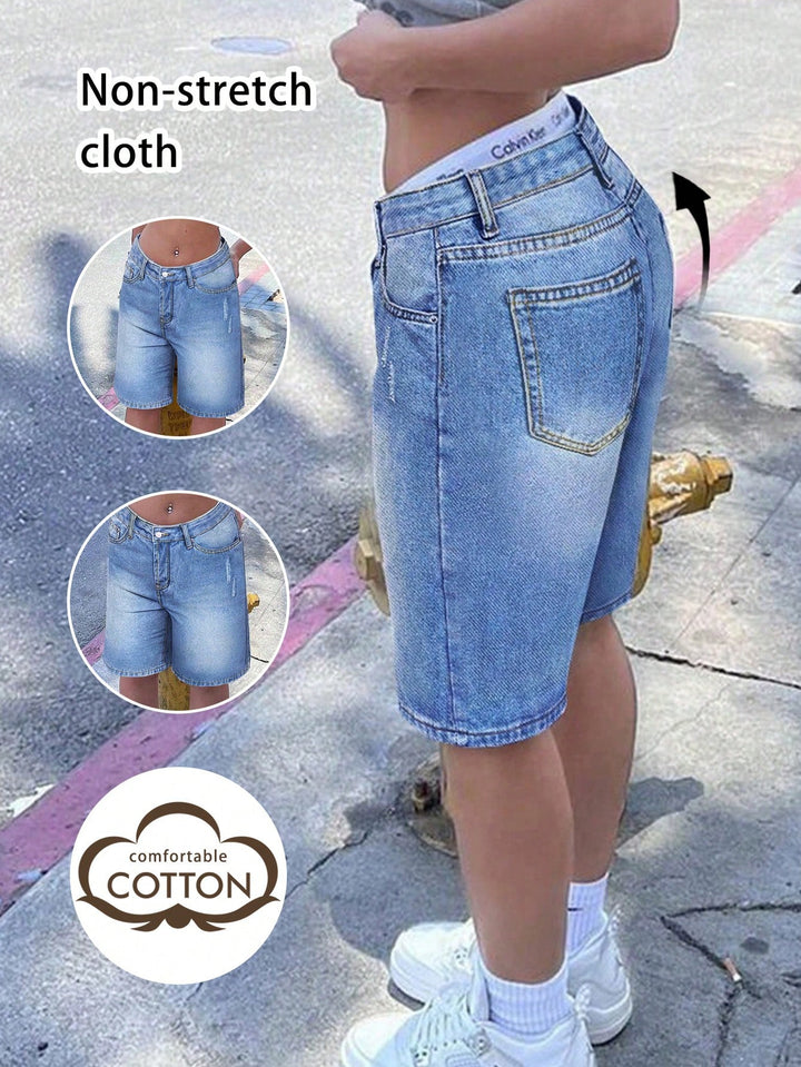 Pantaloni scurți SHEIN, albastru