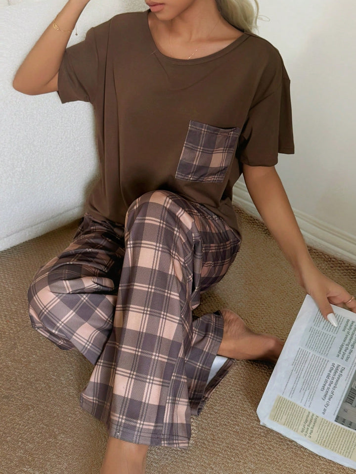 Set pijamale SHEIN, maro