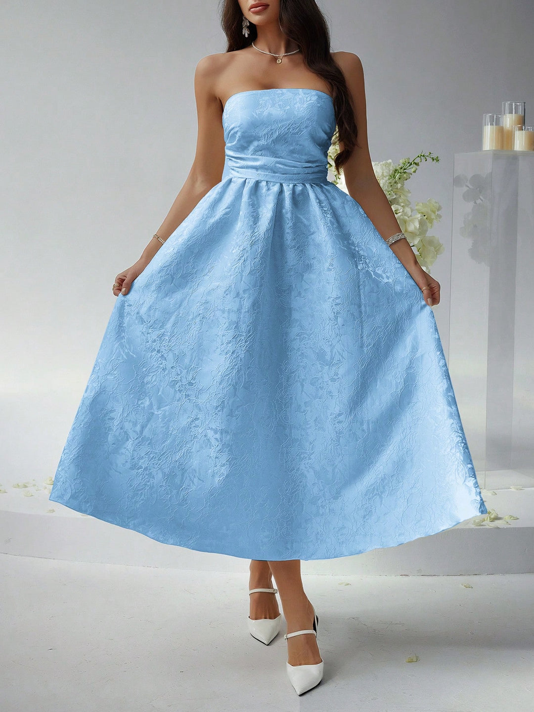 Rochie midi SHEIN, albastru