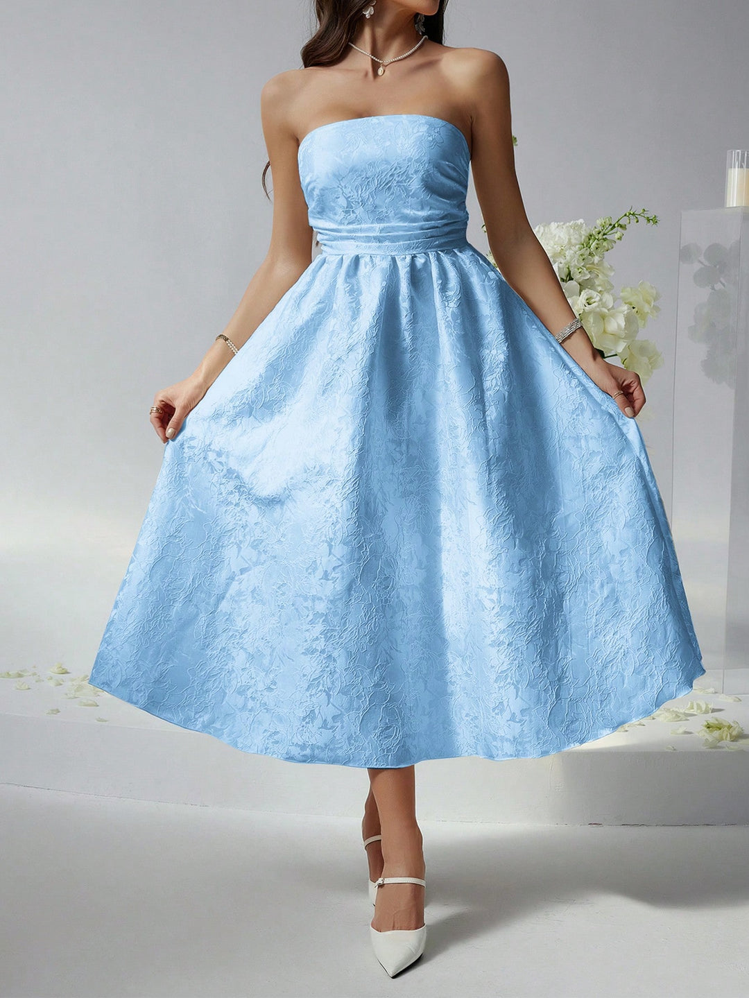 Rochie midi SHEIN, albastru