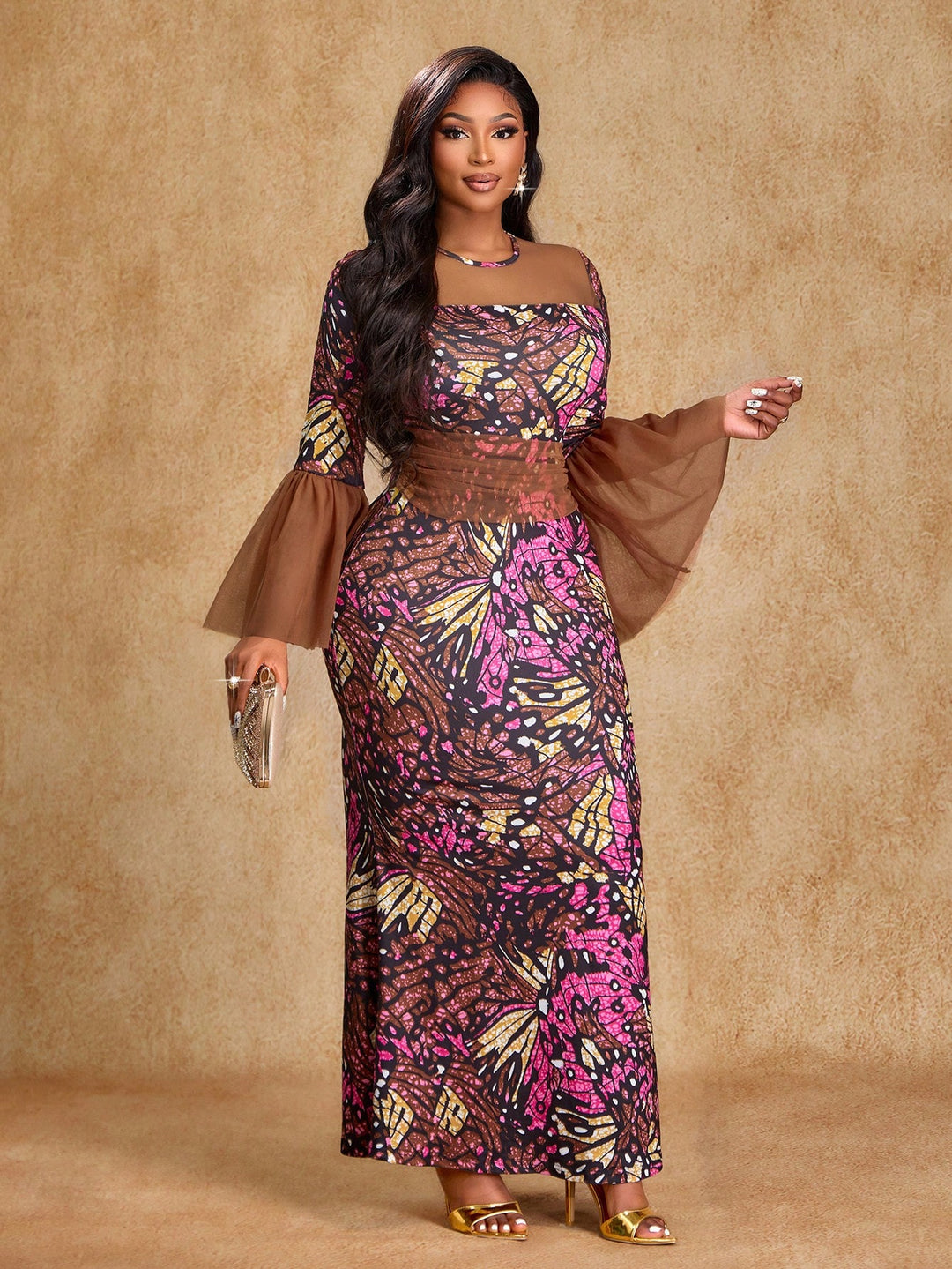 Rochie maxi SHEIN, maro
