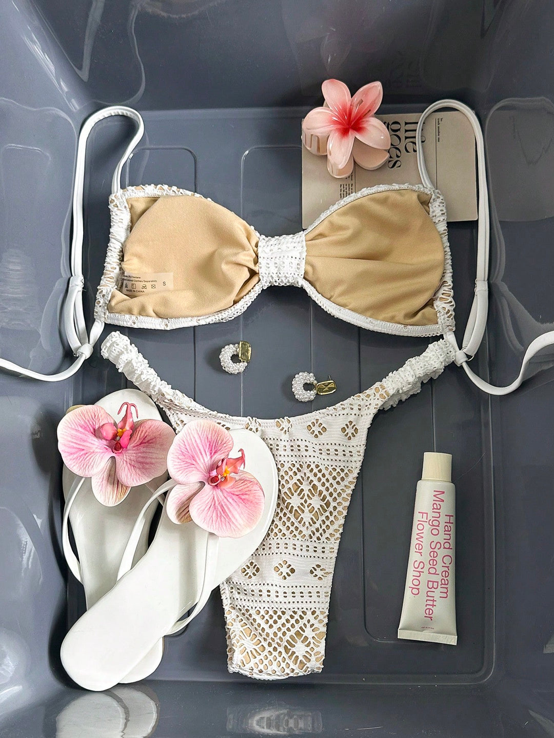 Set bikini SHEIN, alb