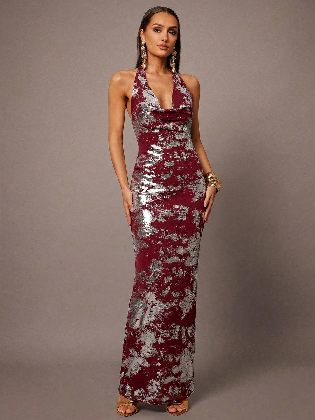 Rochie maxi SHEIN, vișiniu