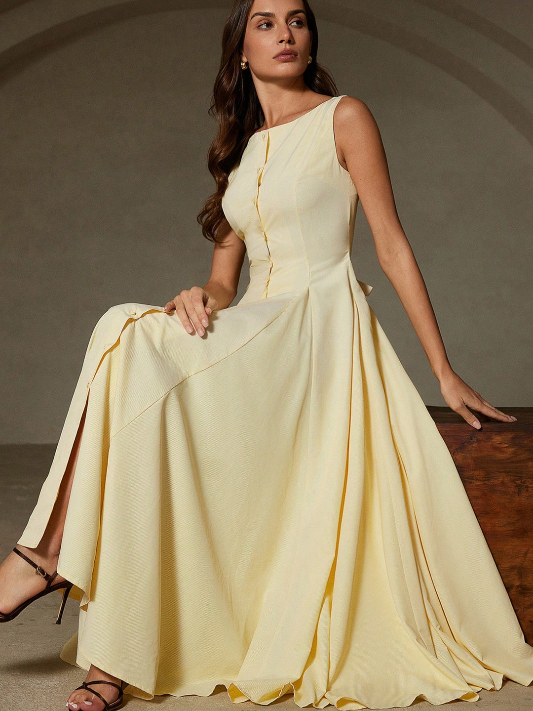 Rochie maxi SHEIN, galben