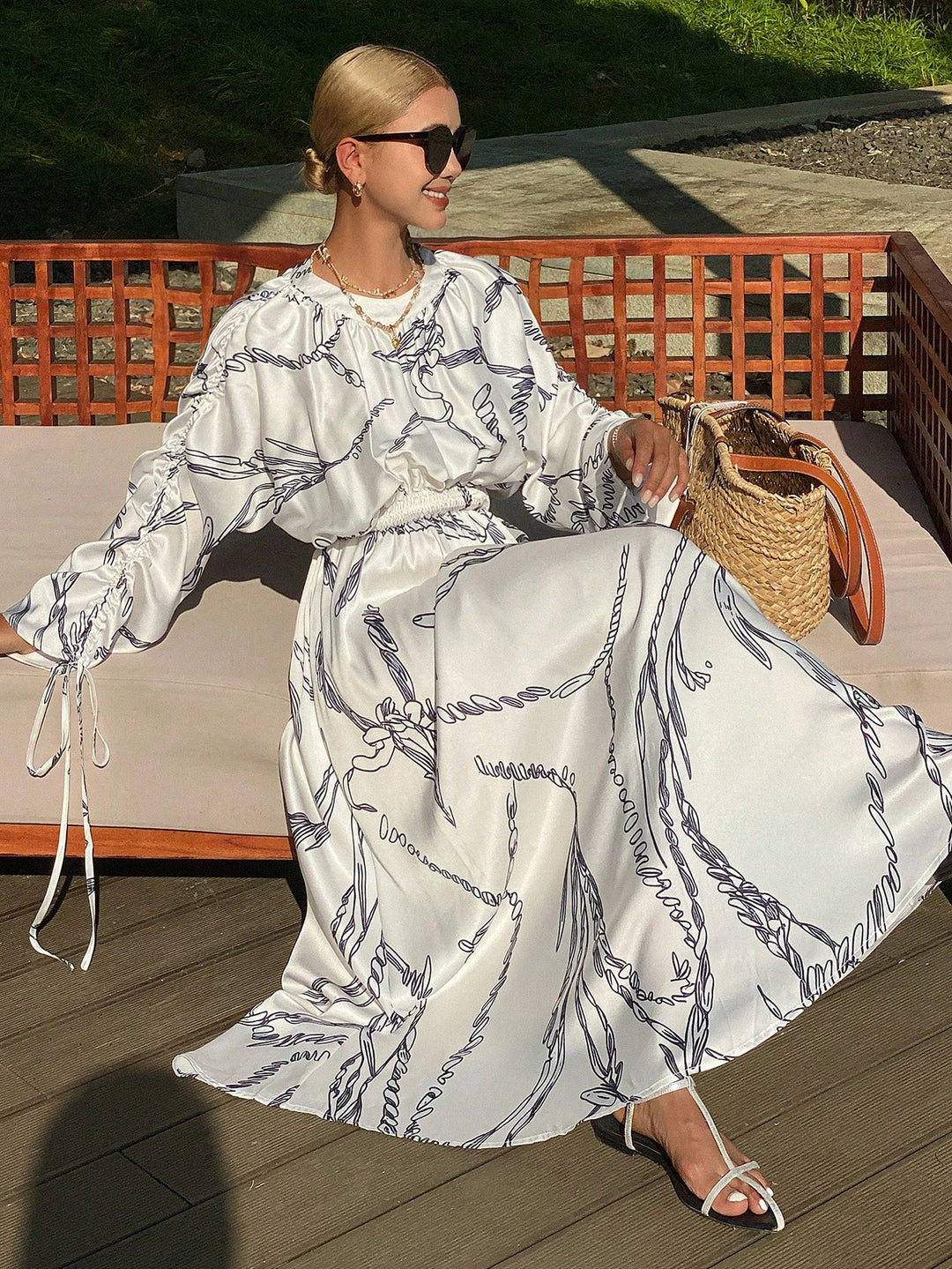 Rochie maxi SHEIN, bej