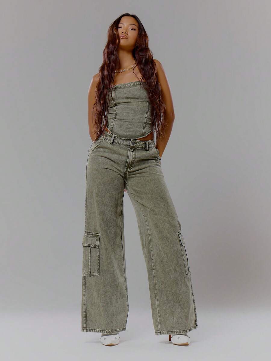 Jeans SHEIN, kaki