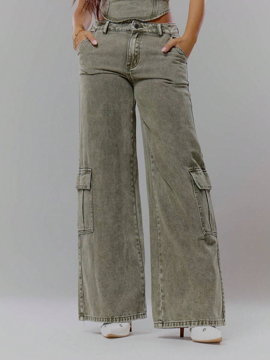 Jeans SHEIN, kaki