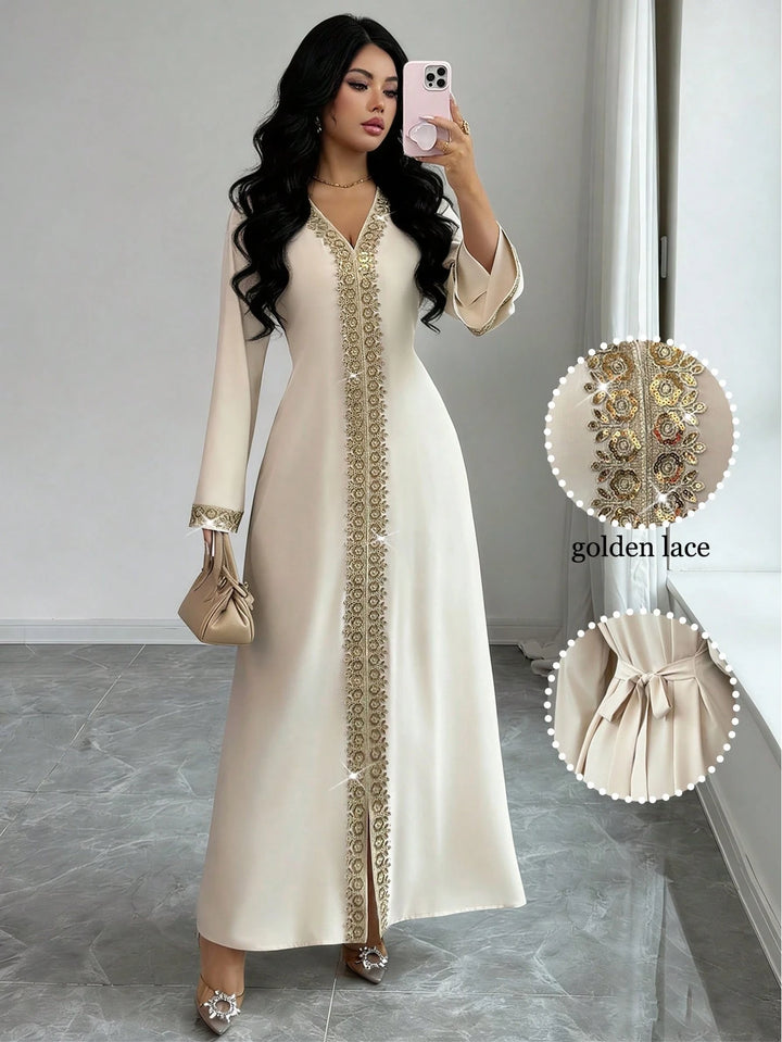 Rochie maxi SHEIN, crem