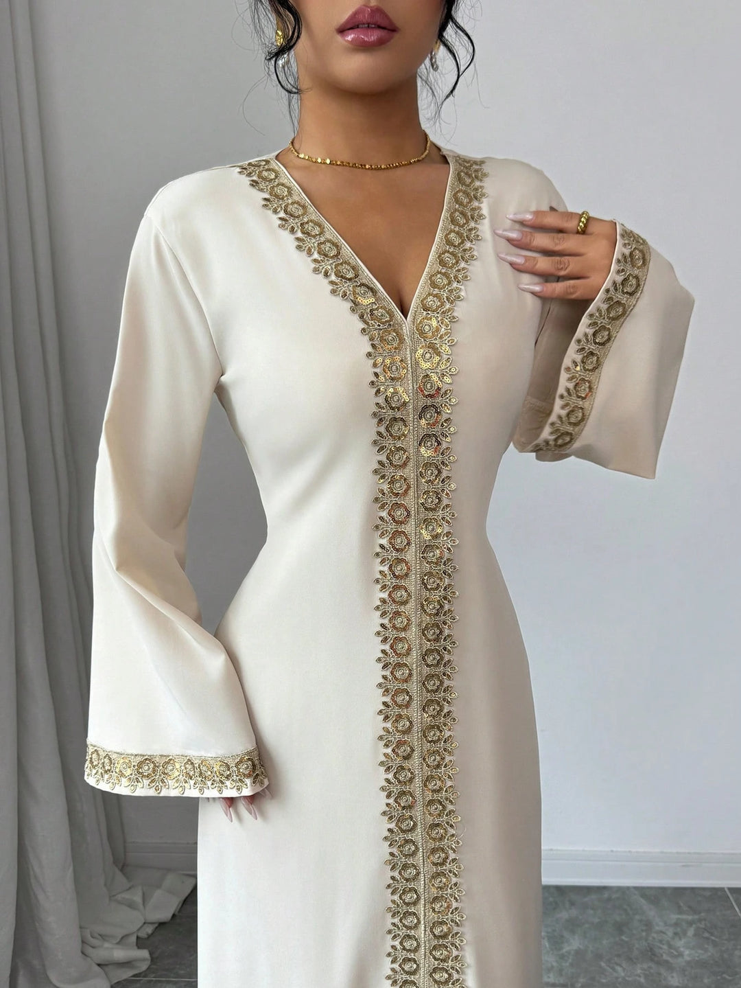 Rochie maxi SHEIN, crem