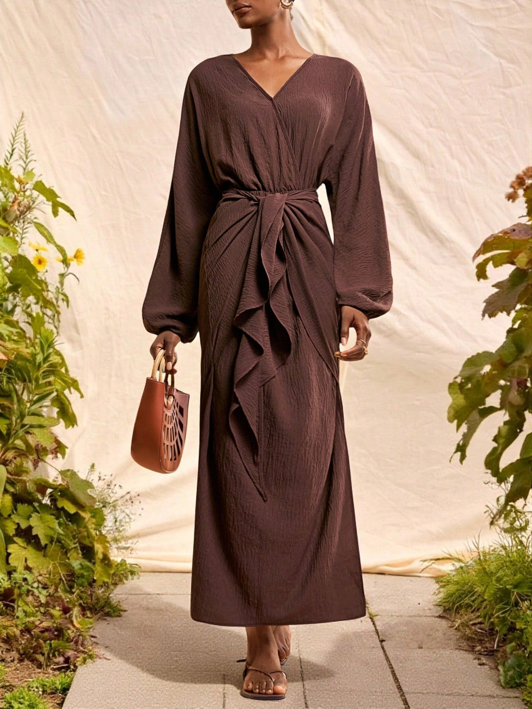 Rochie maxi SHEIN, maro