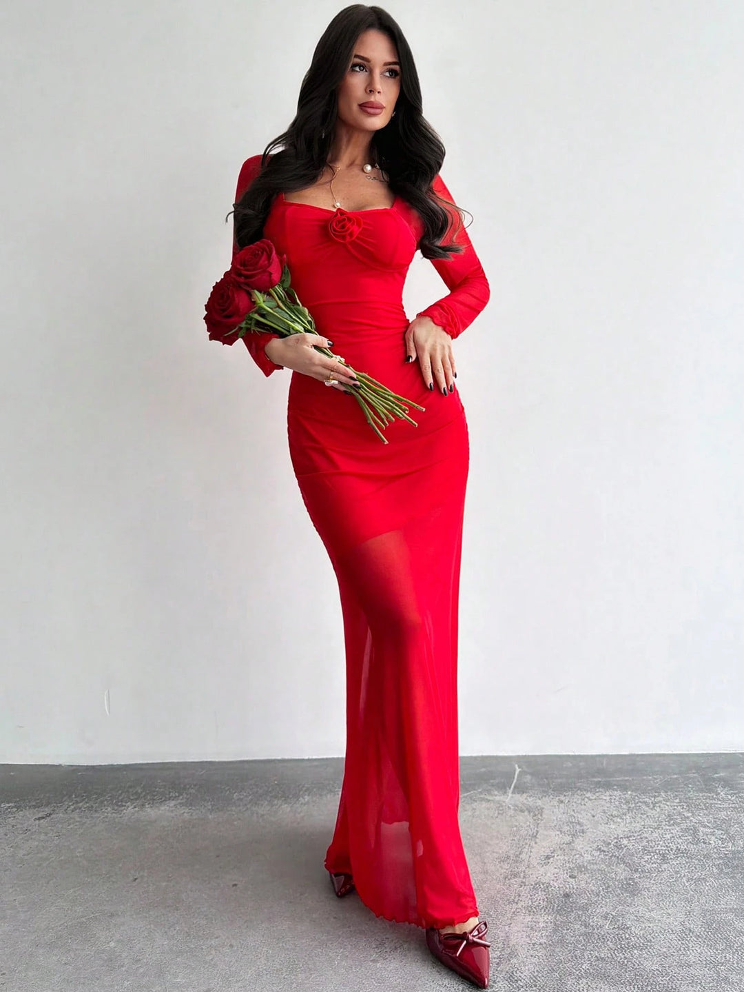 Rochie maxi SHEIN, roșu