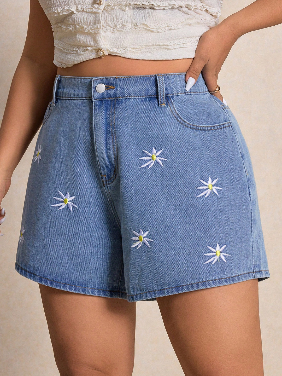 Pantaloni scurți SHEIN, albastru