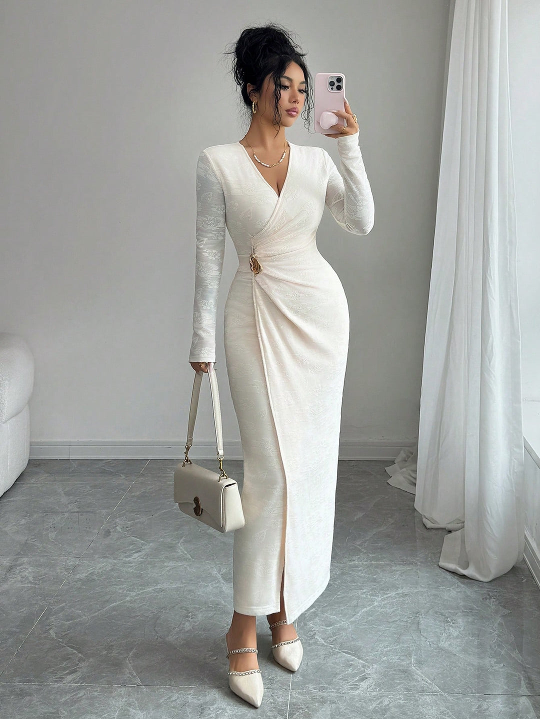 Rochie maxi SHEIN, portocaliu