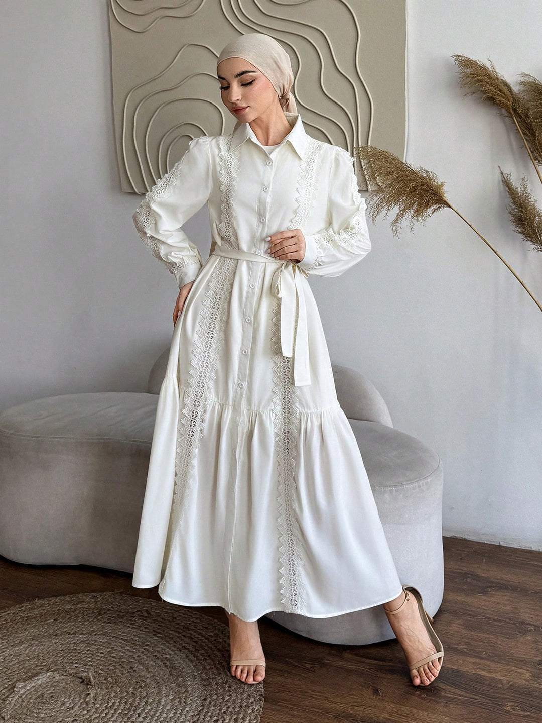 Rochie midi SHEIN, bej