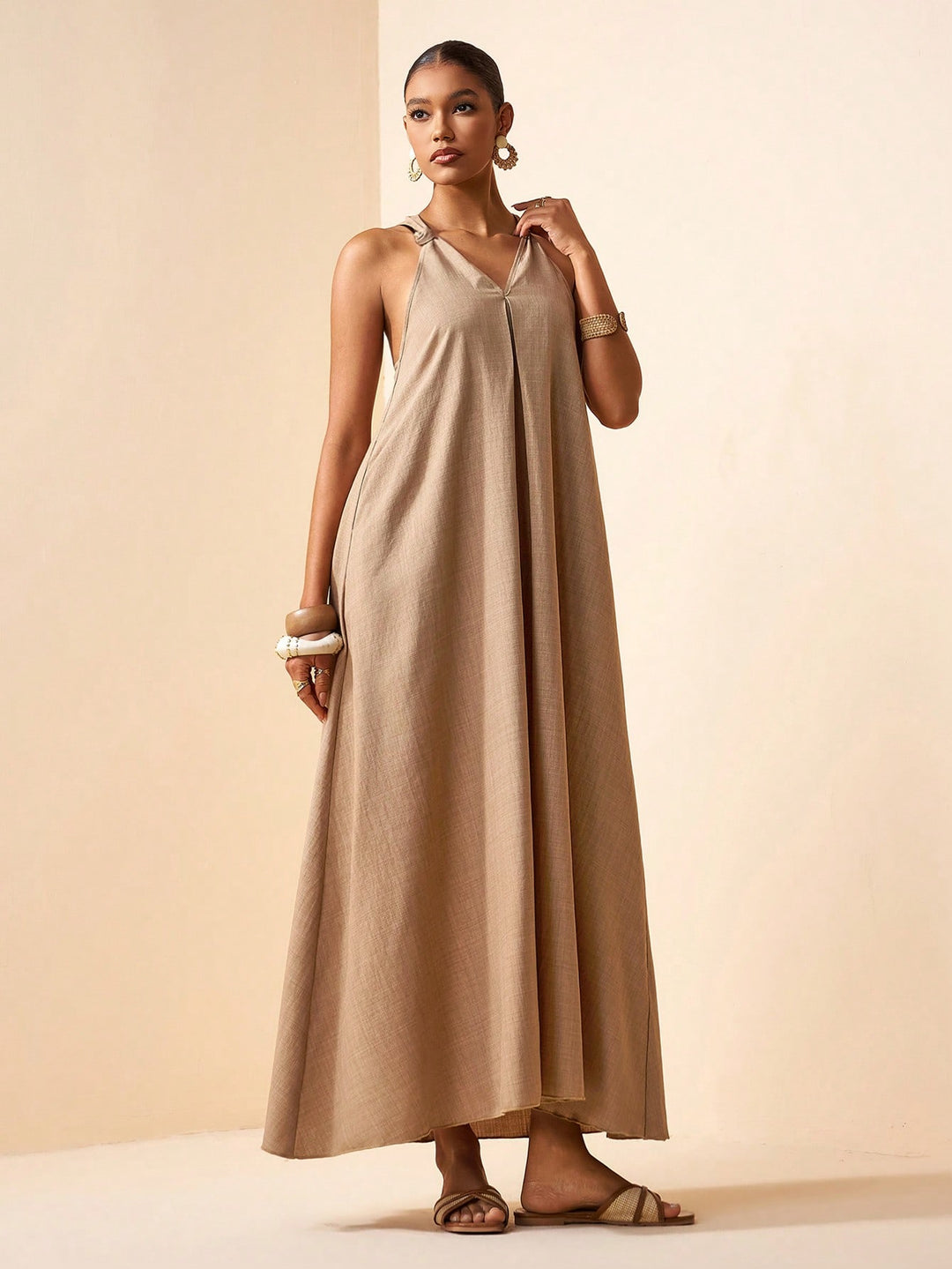 SHEIN maxi ruha, barna