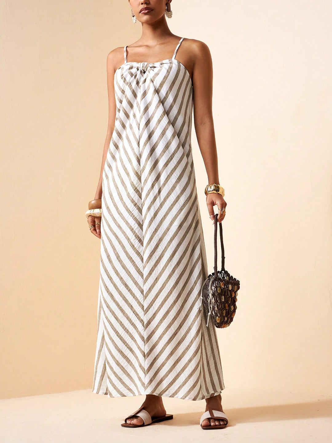 Rochie maxi SHEIN, kaki