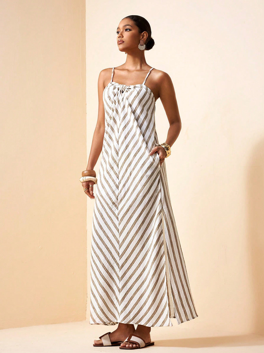 Rochie maxi SHEIN, kaki