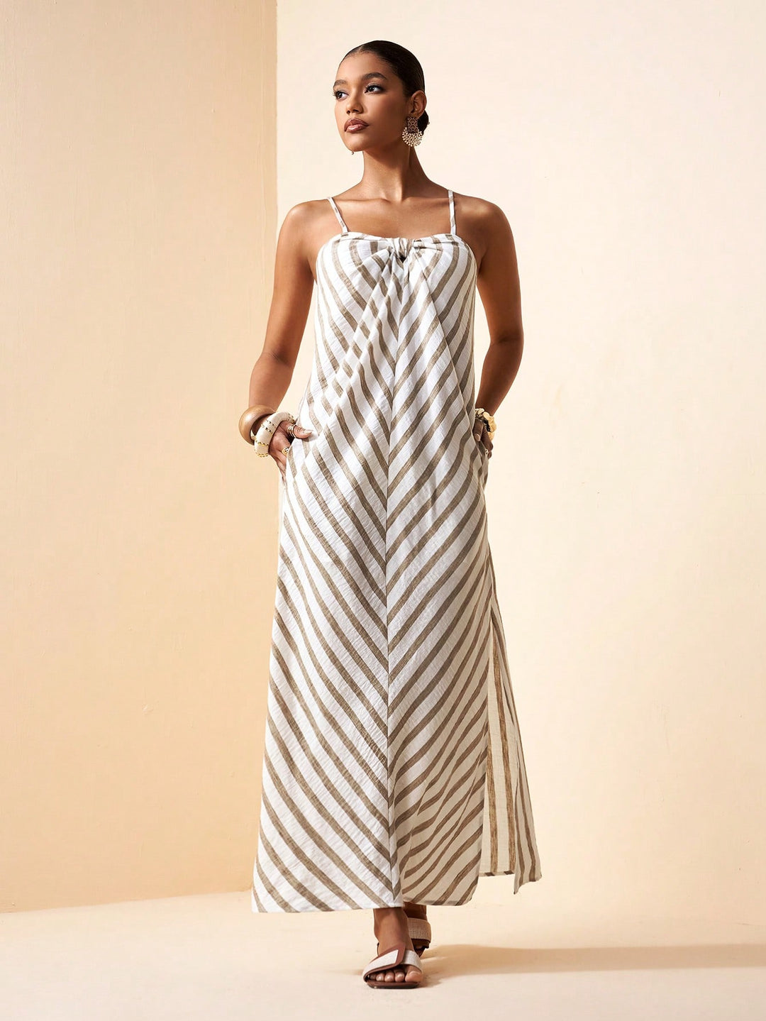 Rochie maxi SHEIN, kaki
