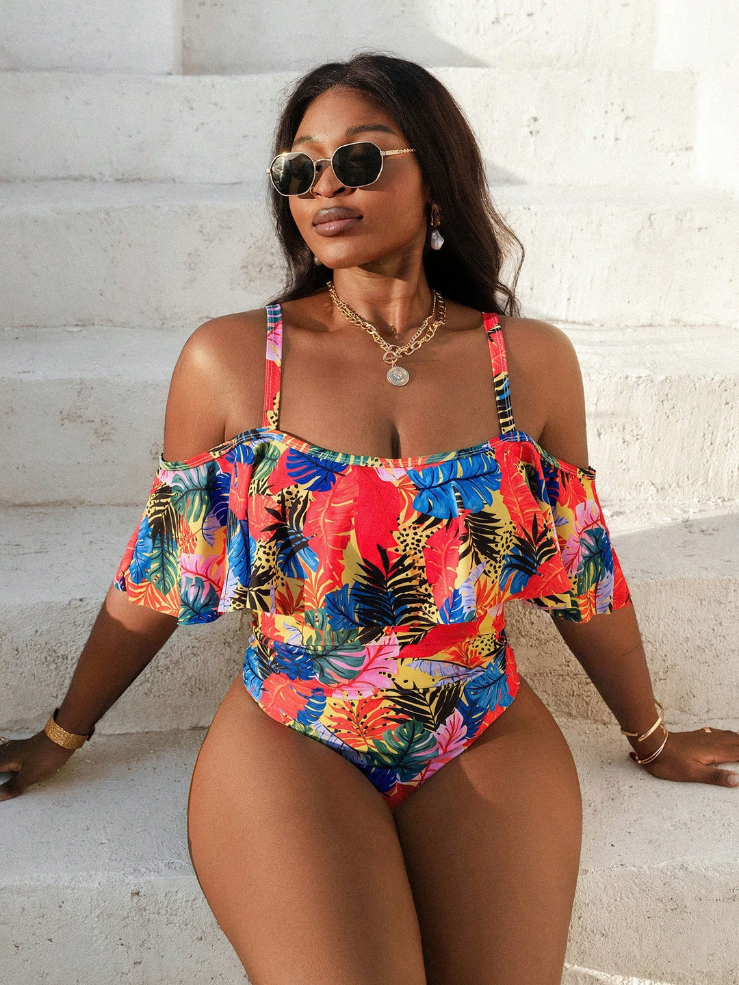 Costum de baie SHEIN, mix culori