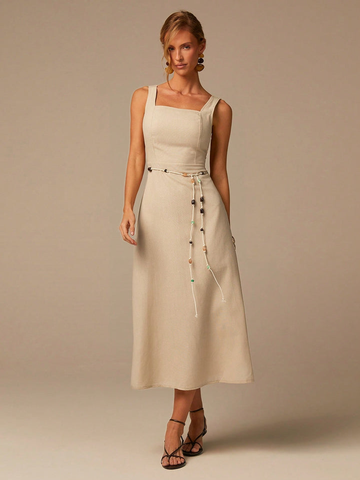 Rochie midi SHEIN, bej