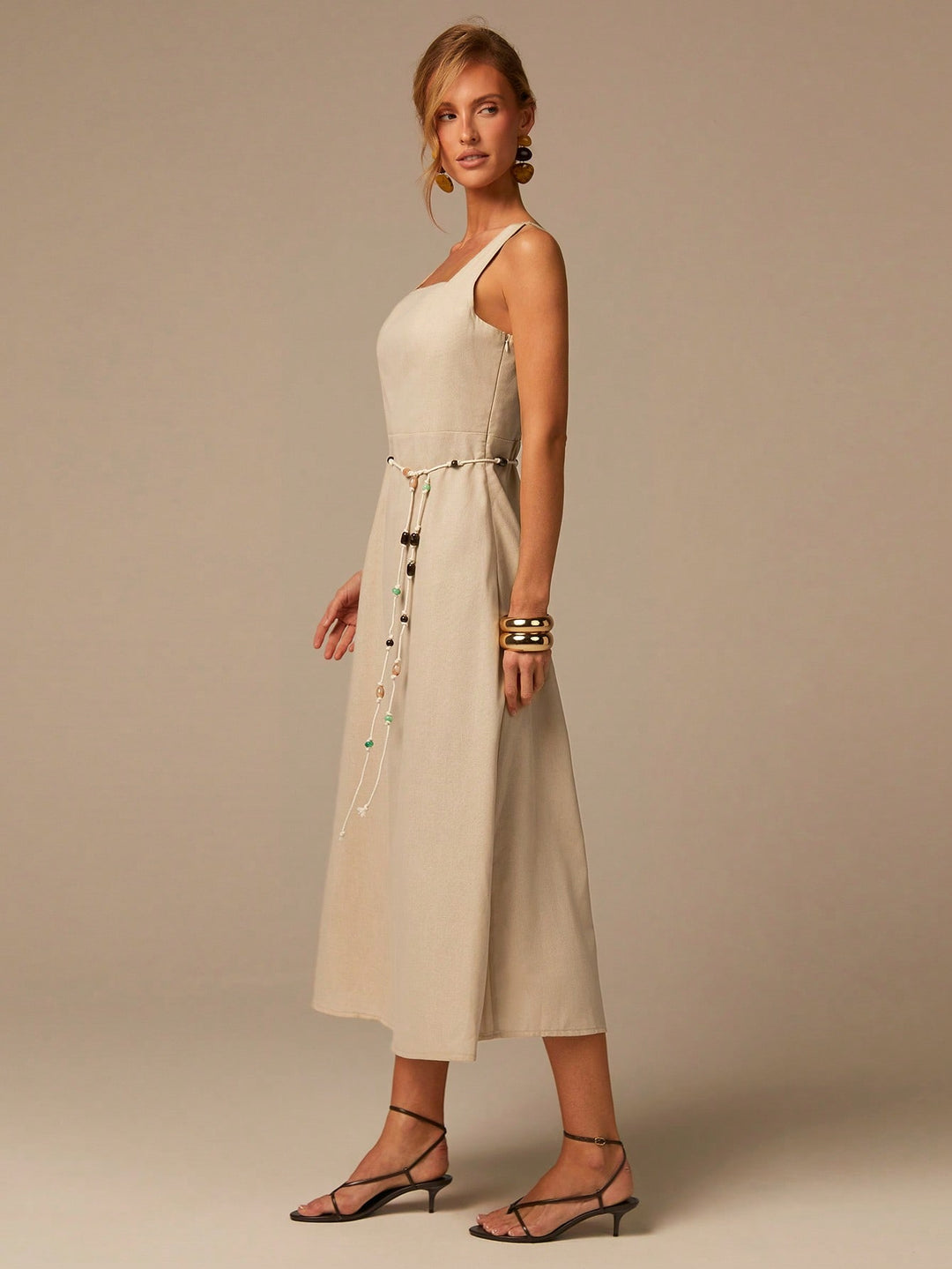 Rochie midi SHEIN, bej