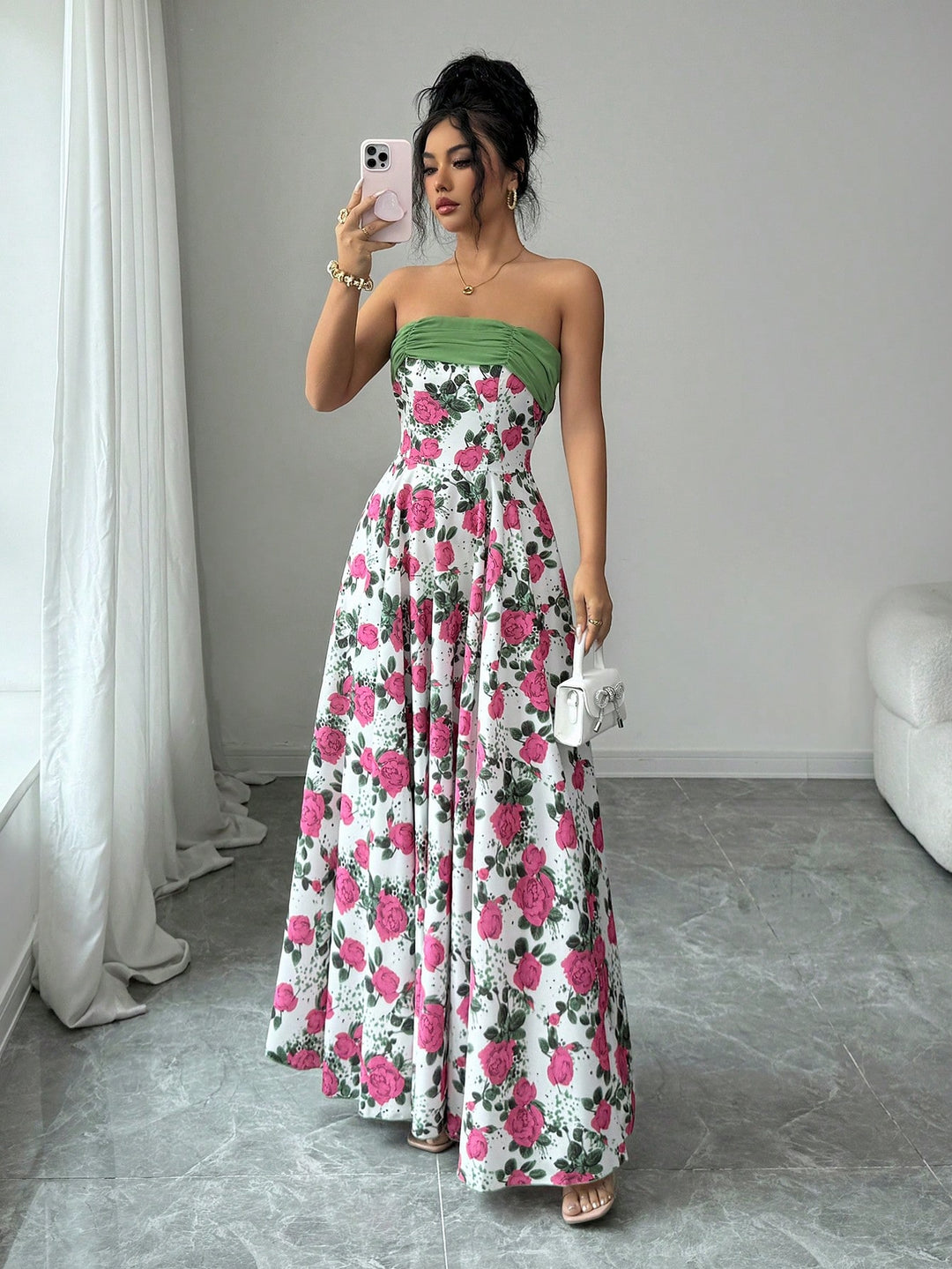 Rochie maxi SHEIN, mix culori