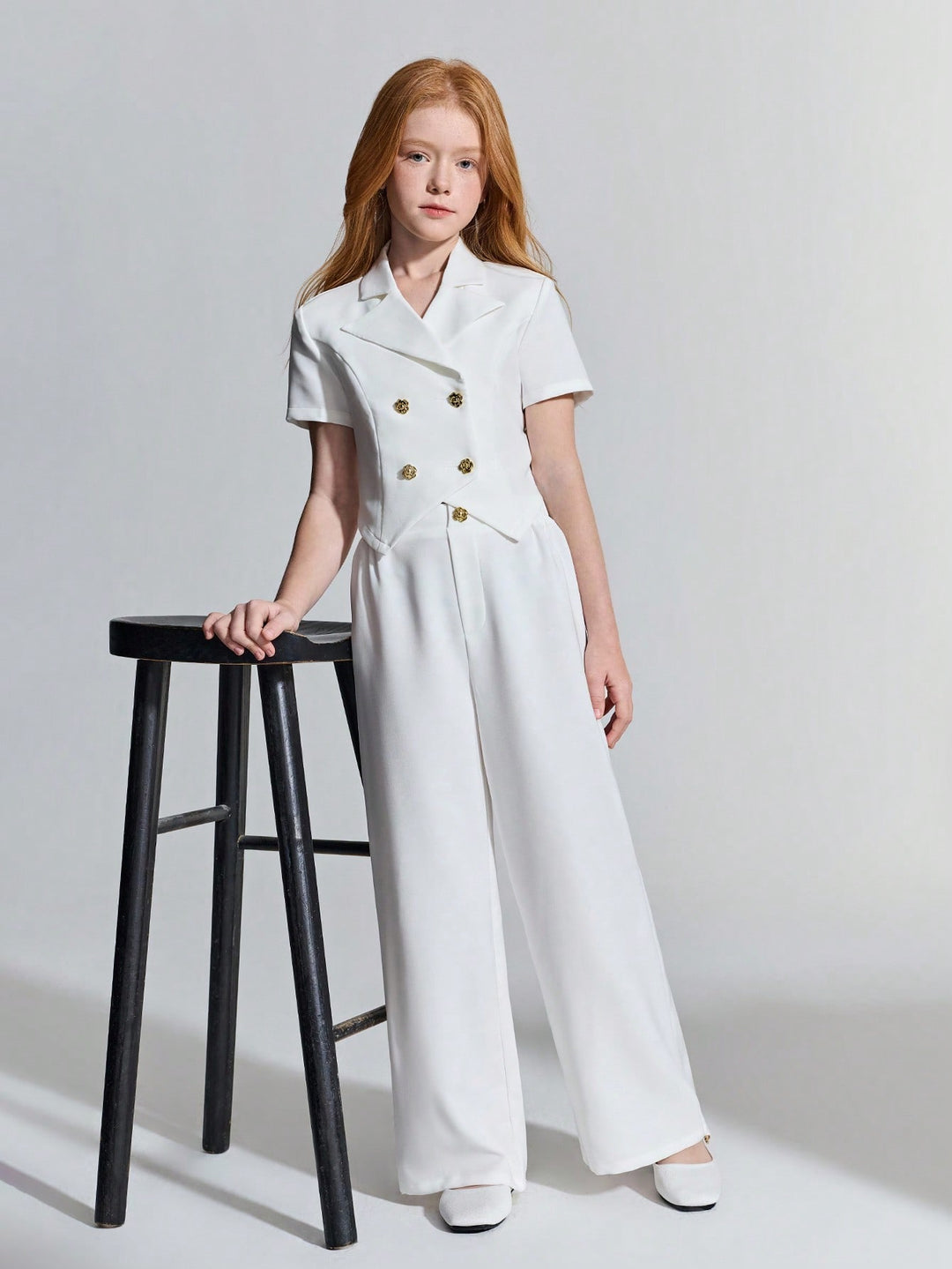 Costum casual SHEIN, alb