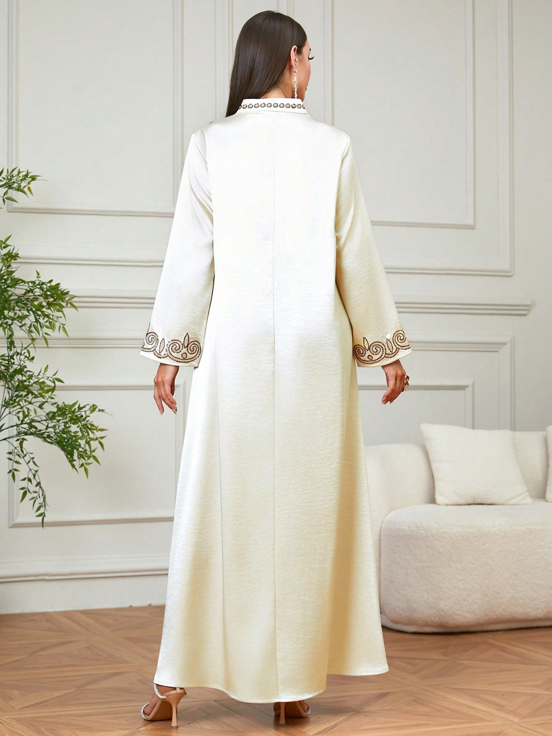 Set caftan și jalabiya SHEIN, portocaliu