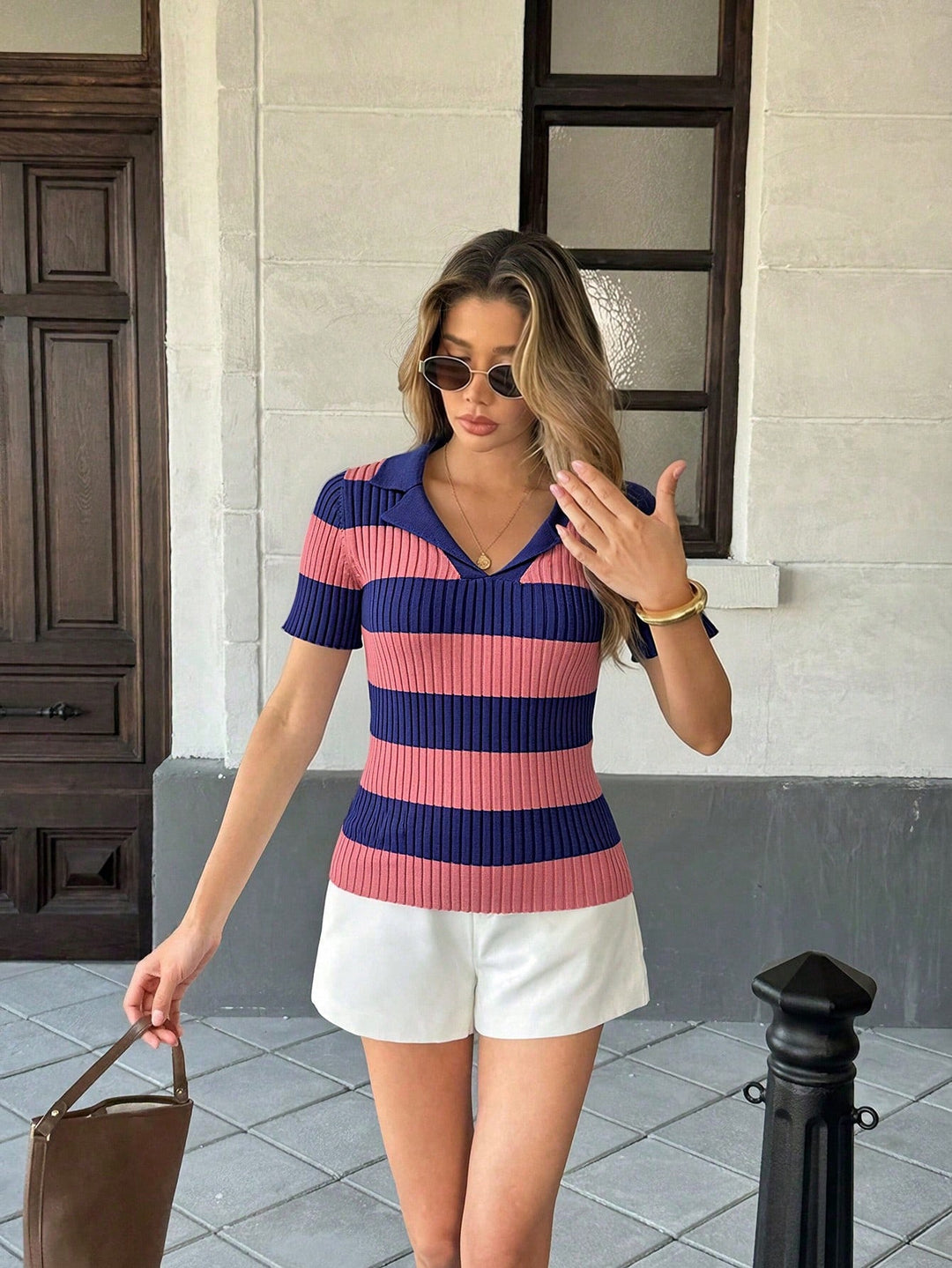 Tricou polo SHEIN, roz