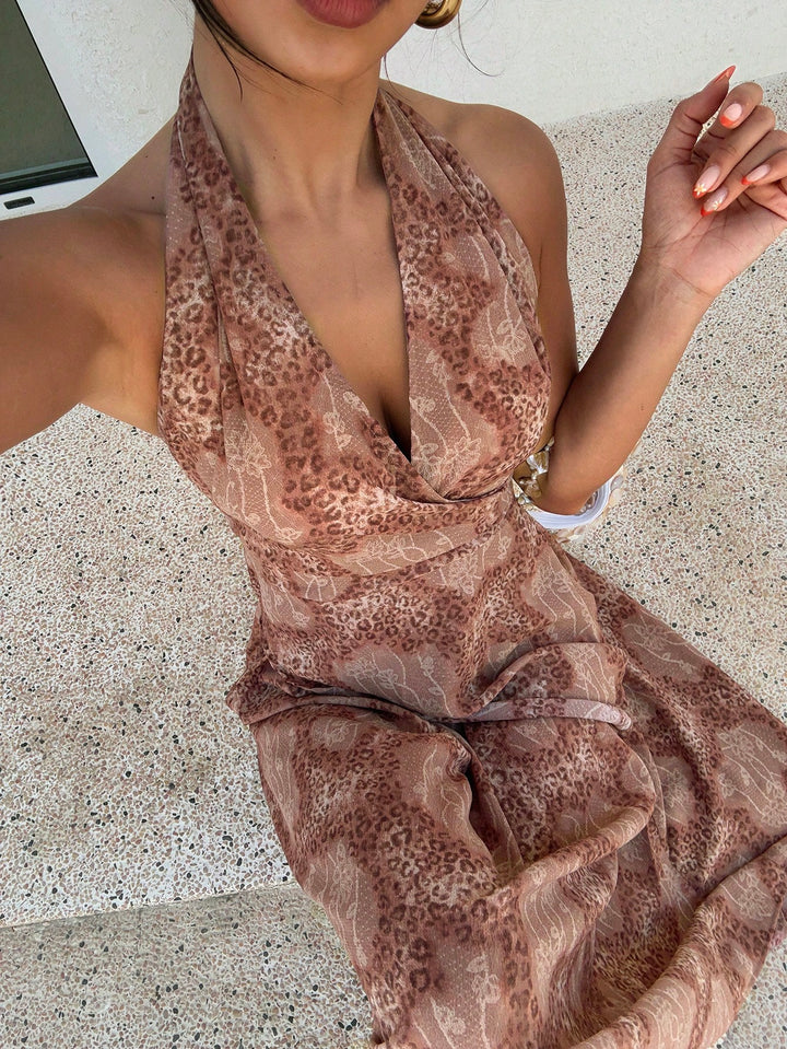 Rochie midi SHEIN, maro