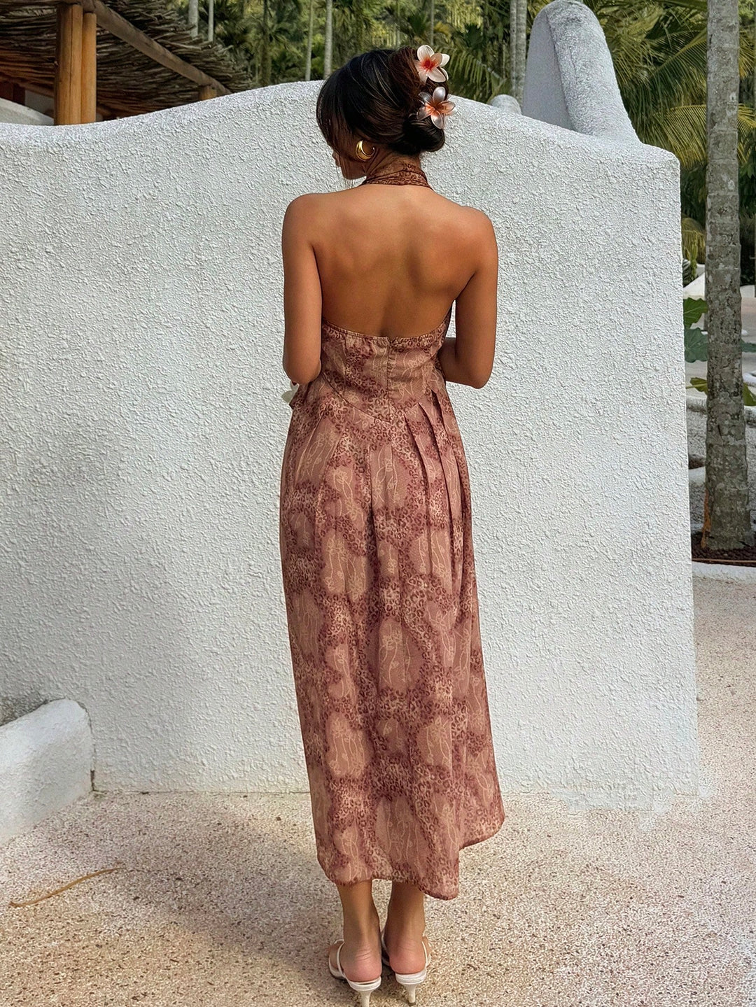 Rochie midi SHEIN, maro