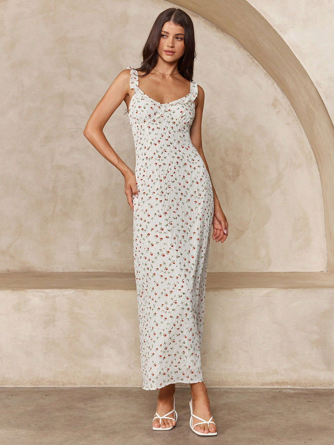 Rochie maxi SHEIN, bej