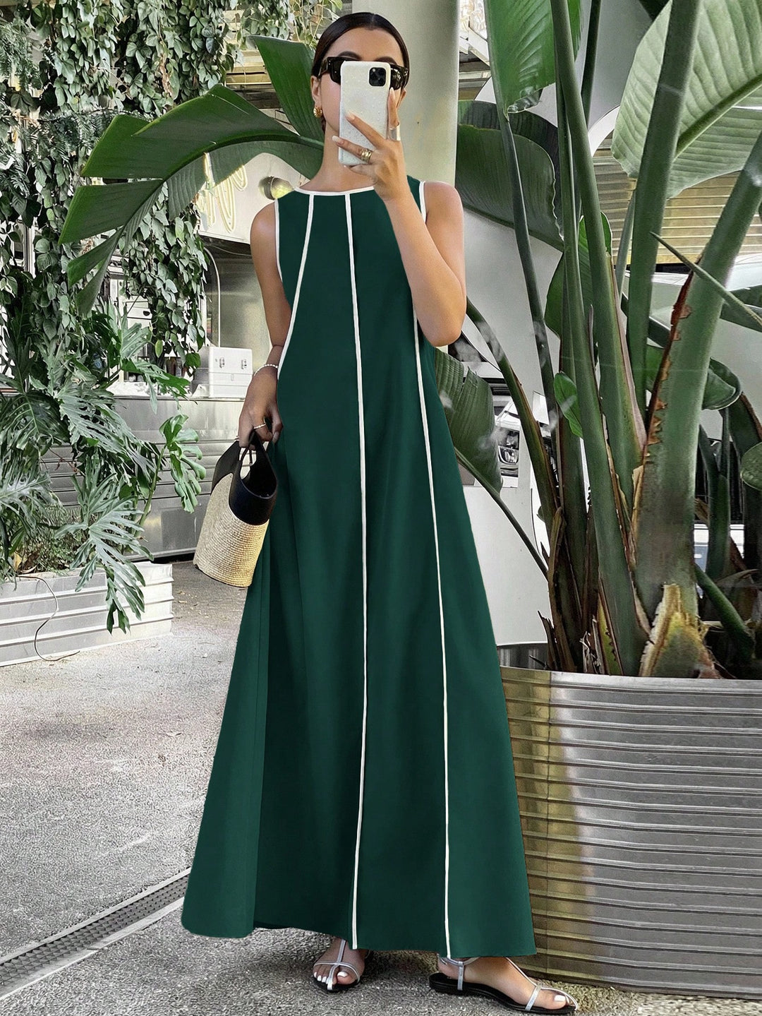 Rochie maxi SHEIN, verde