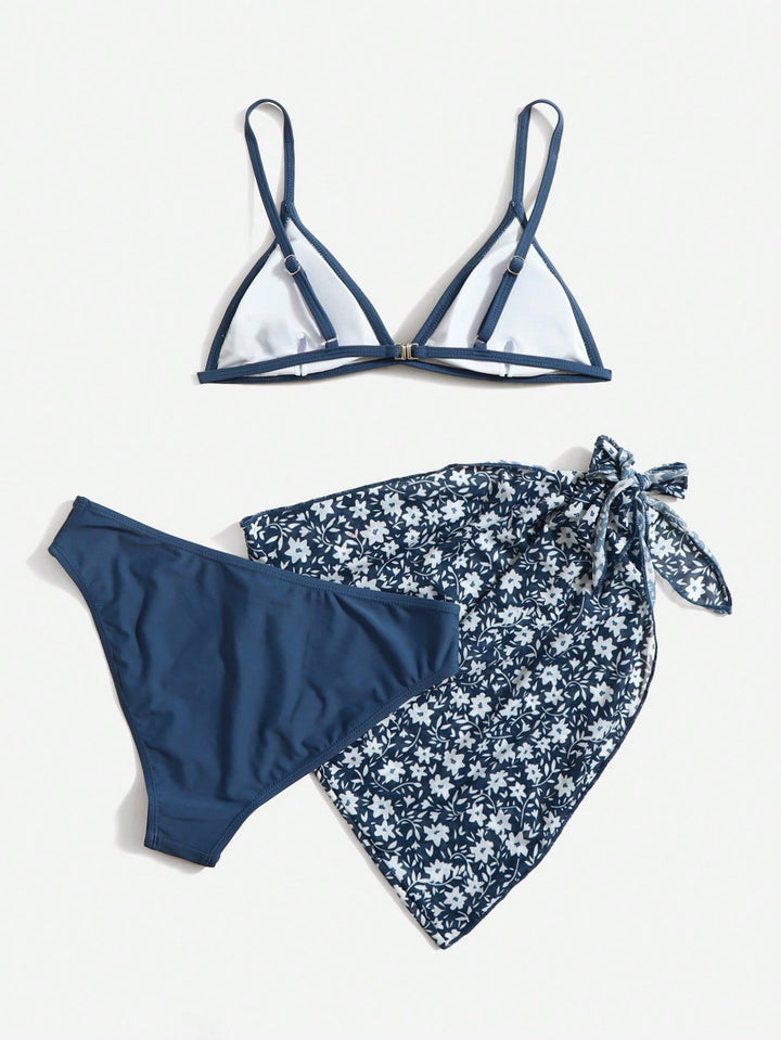 Set costum de baie SHEIN, albastru