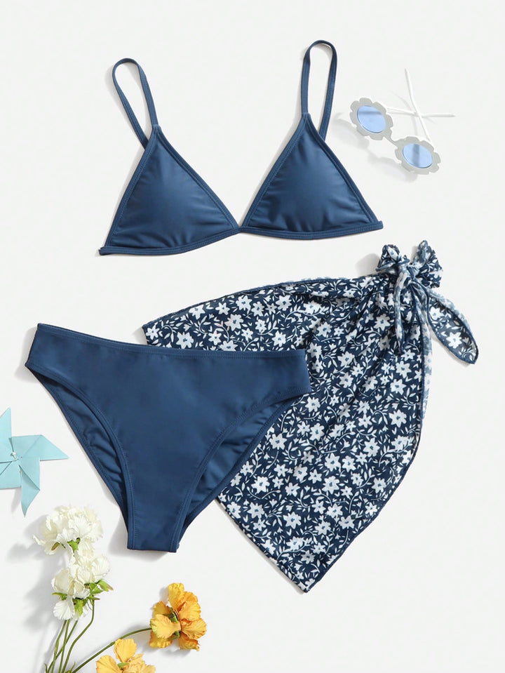 Set costum de baie SHEIN, albastru