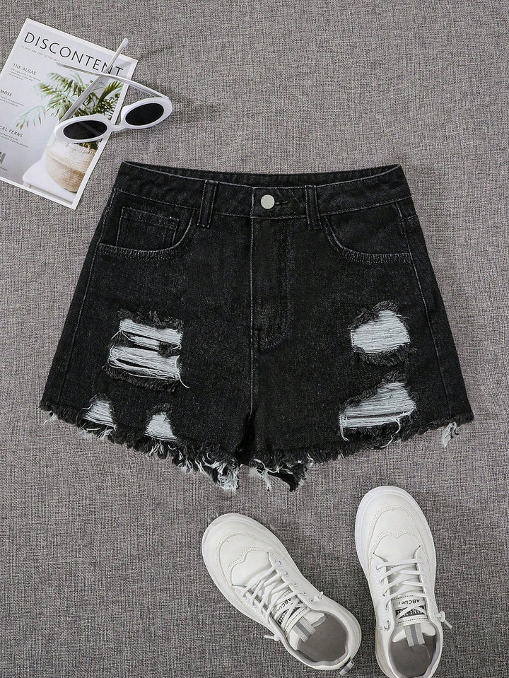 Pantaloni scurți SHEIN, negru