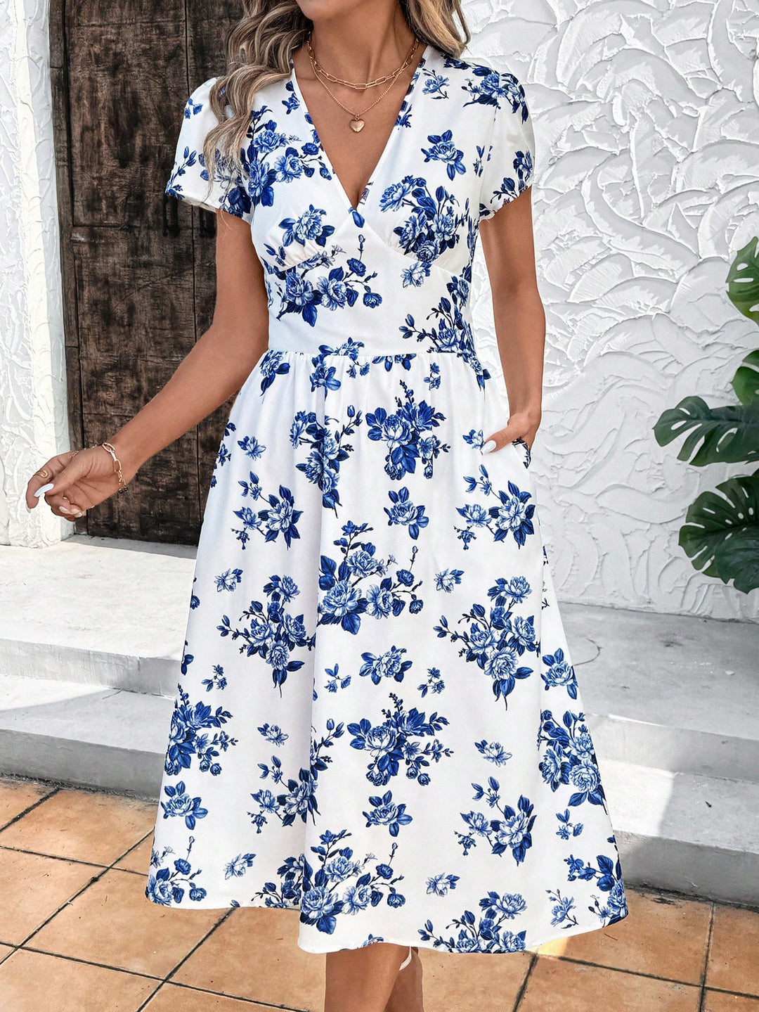 Rochie midi SHEIN, albastru