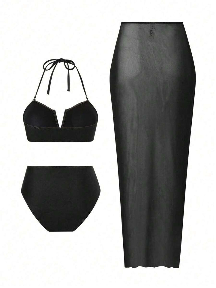 Set costum de baie SHEIN, negru