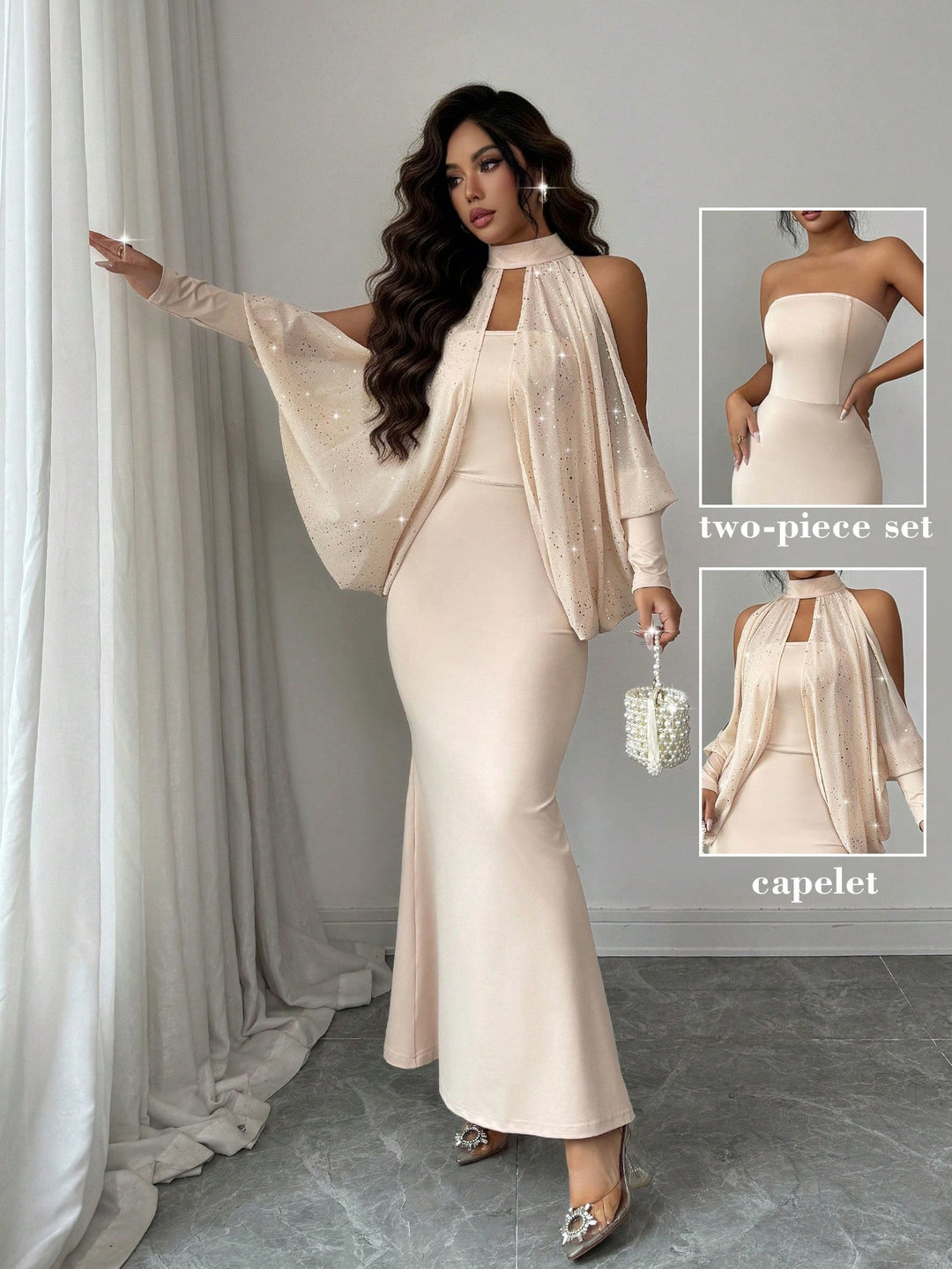 Rochie maxi SHEIN, bej