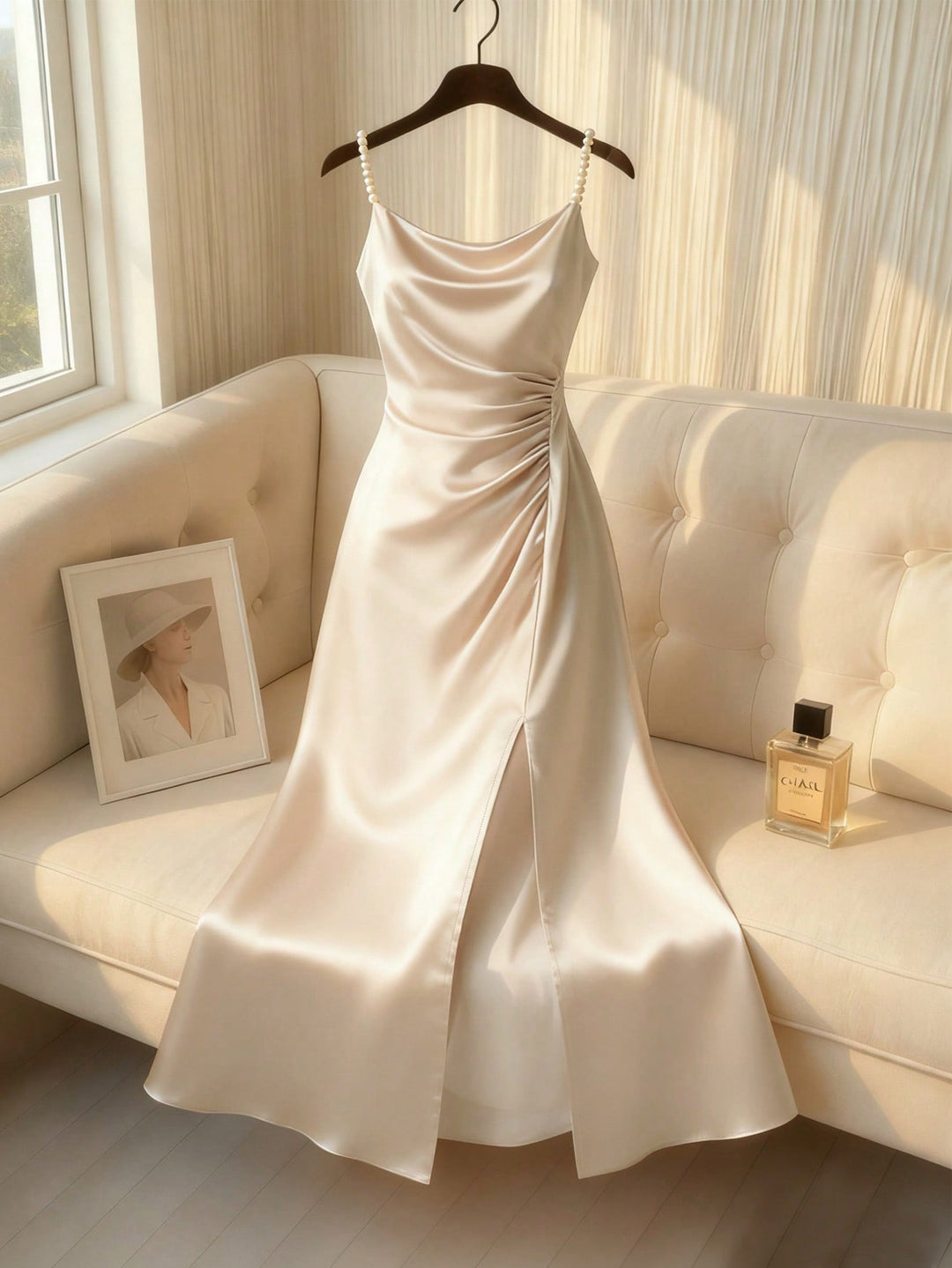 Rochie maxi SHEIN, bej