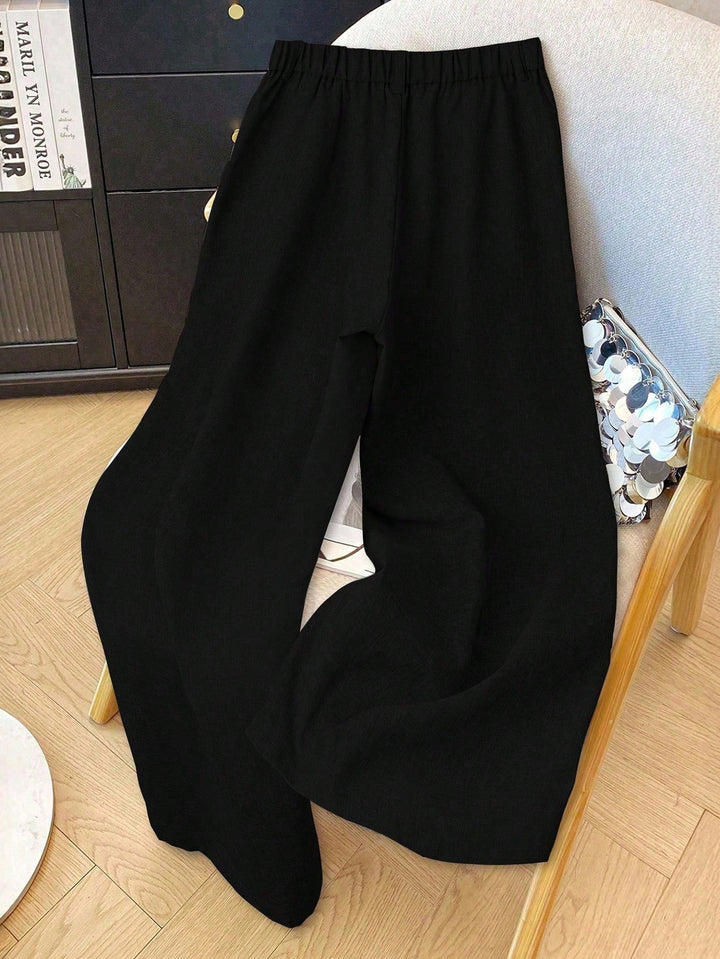 Pantalon de costum SHEIN, negru