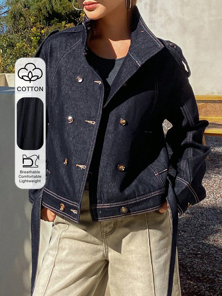Jachetă denim SHEIN, albastru