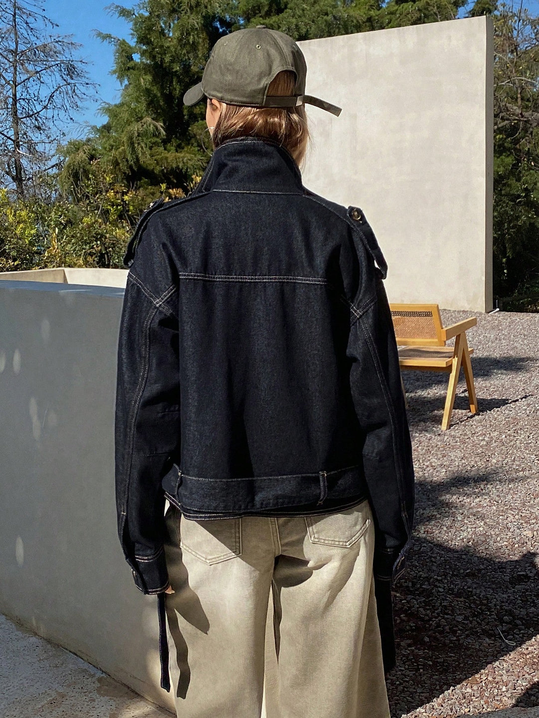 Jachetă denim SHEIN, albastru