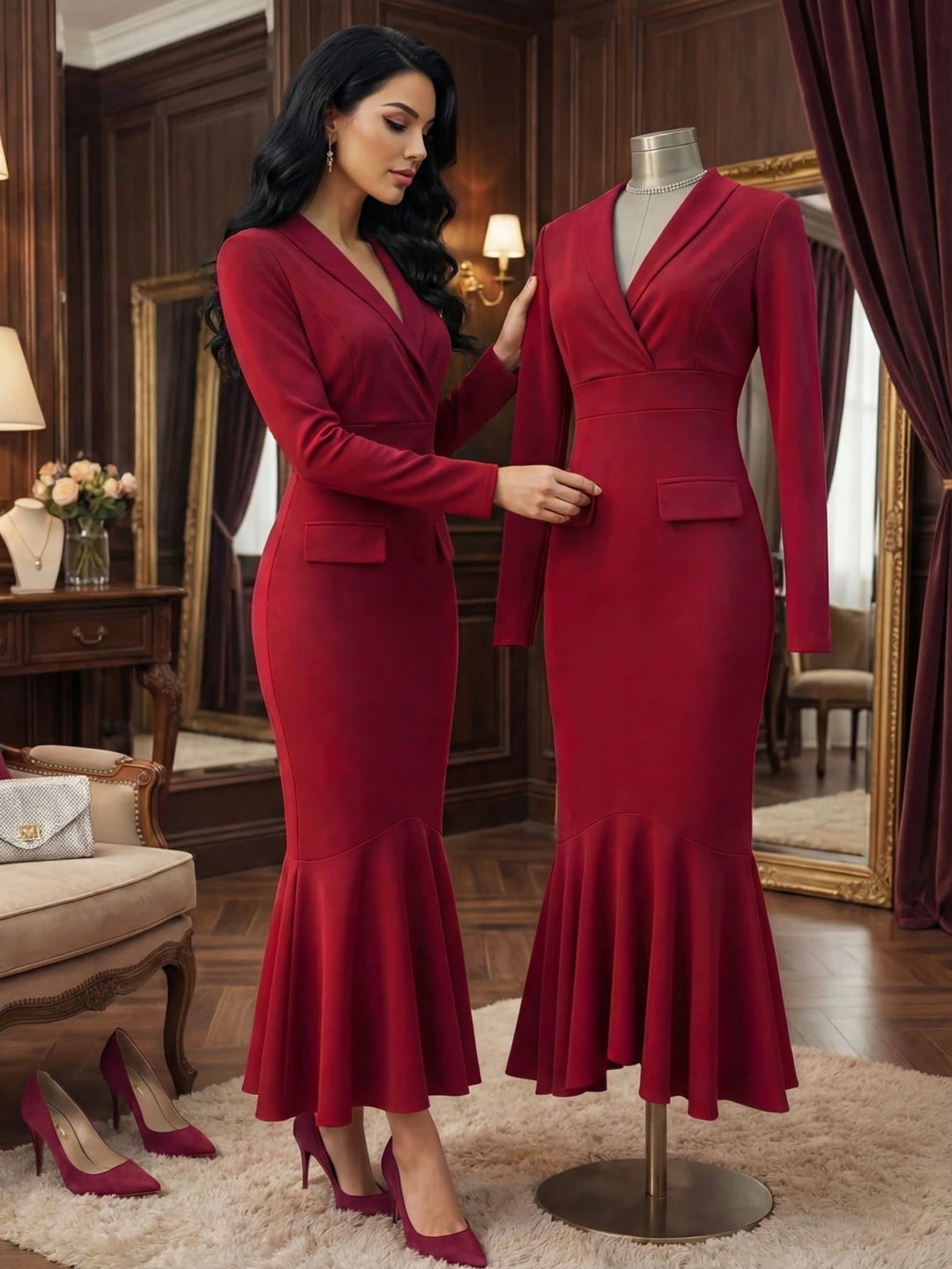 Rochie maxi SHEIN, roșu