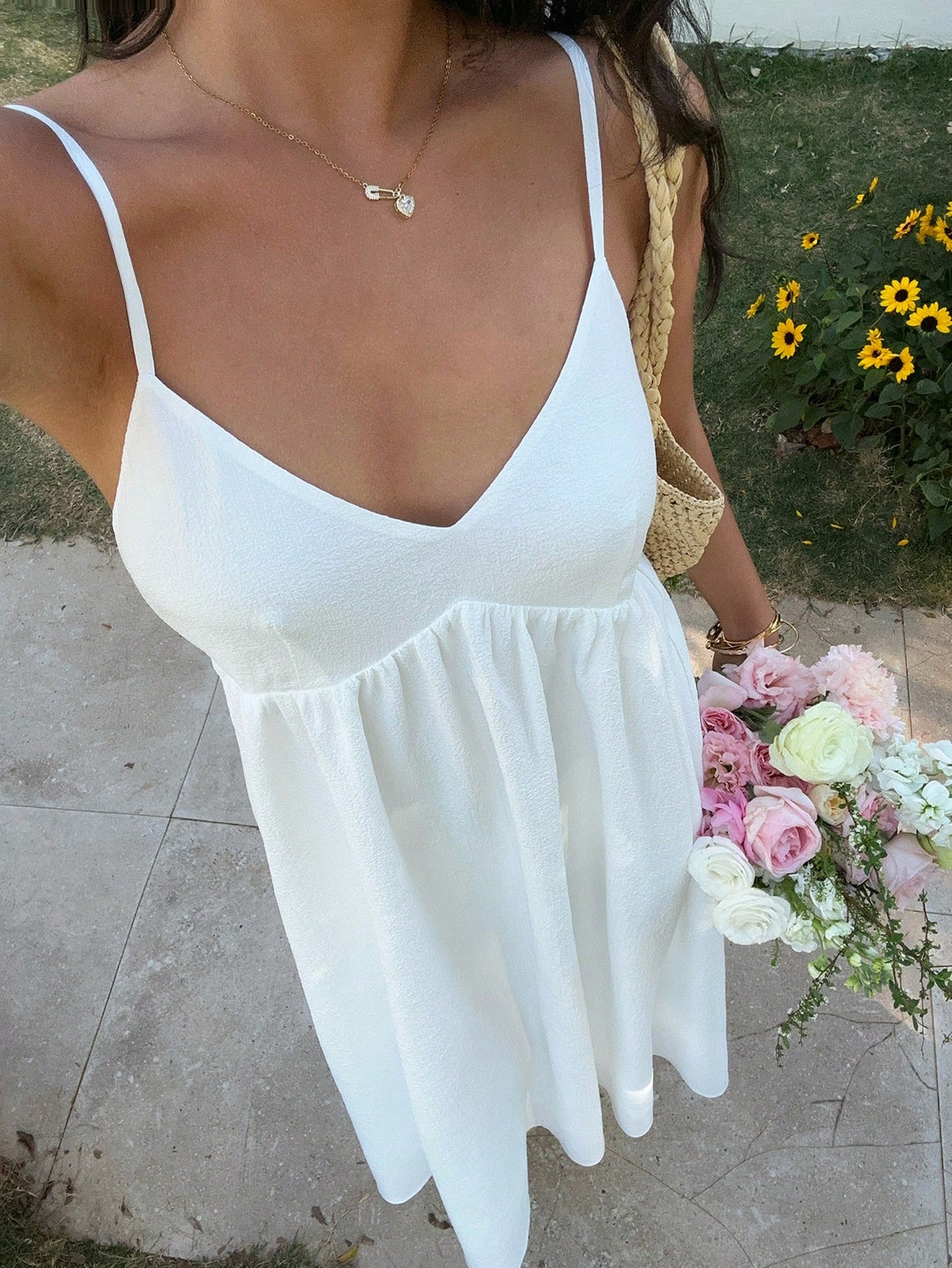 Rochie maxi SHEIN, alb