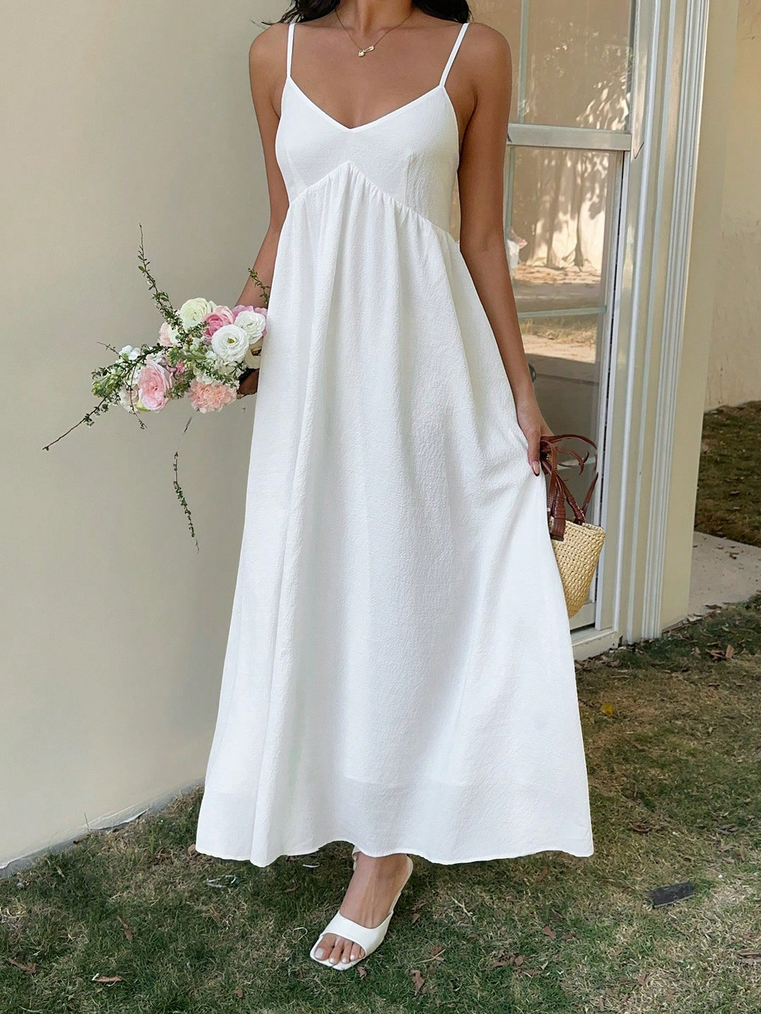 Rochie maxi SHEIN, alb