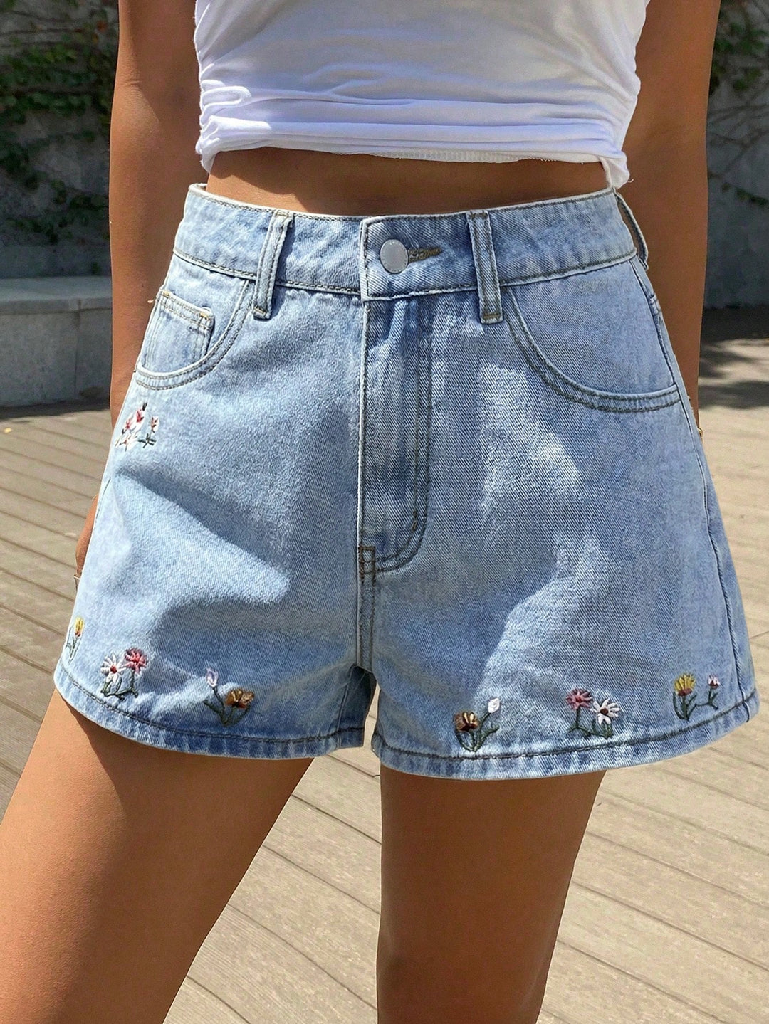 Pantaloni scurți SHEIN, albastru