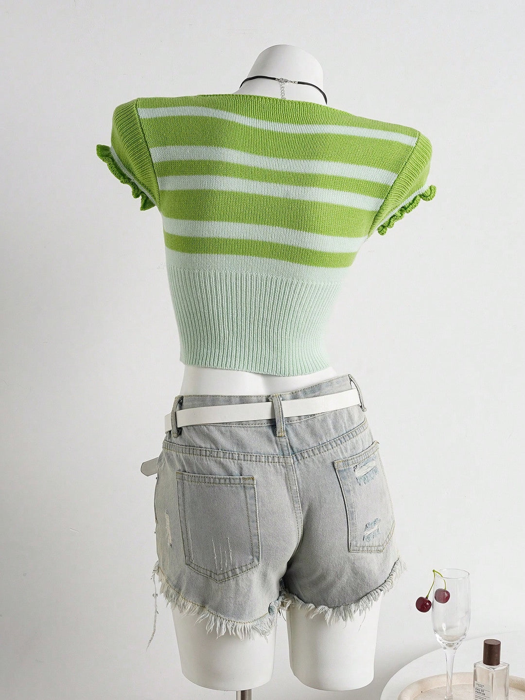 Top tricotat SHEIN, verde