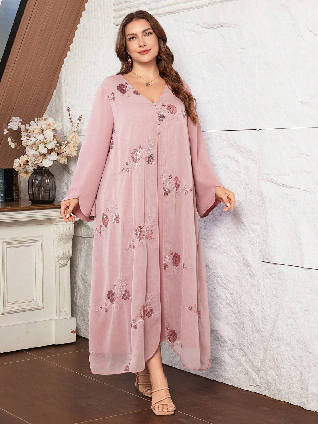 Rochie maxi SHEIN, roz