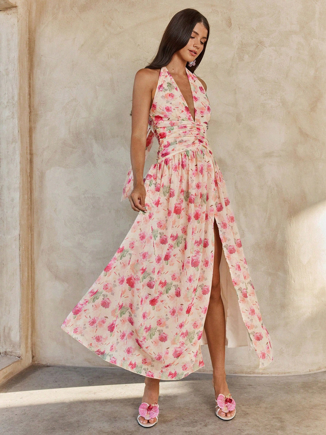 Rochie maxi SHEIN, roz
